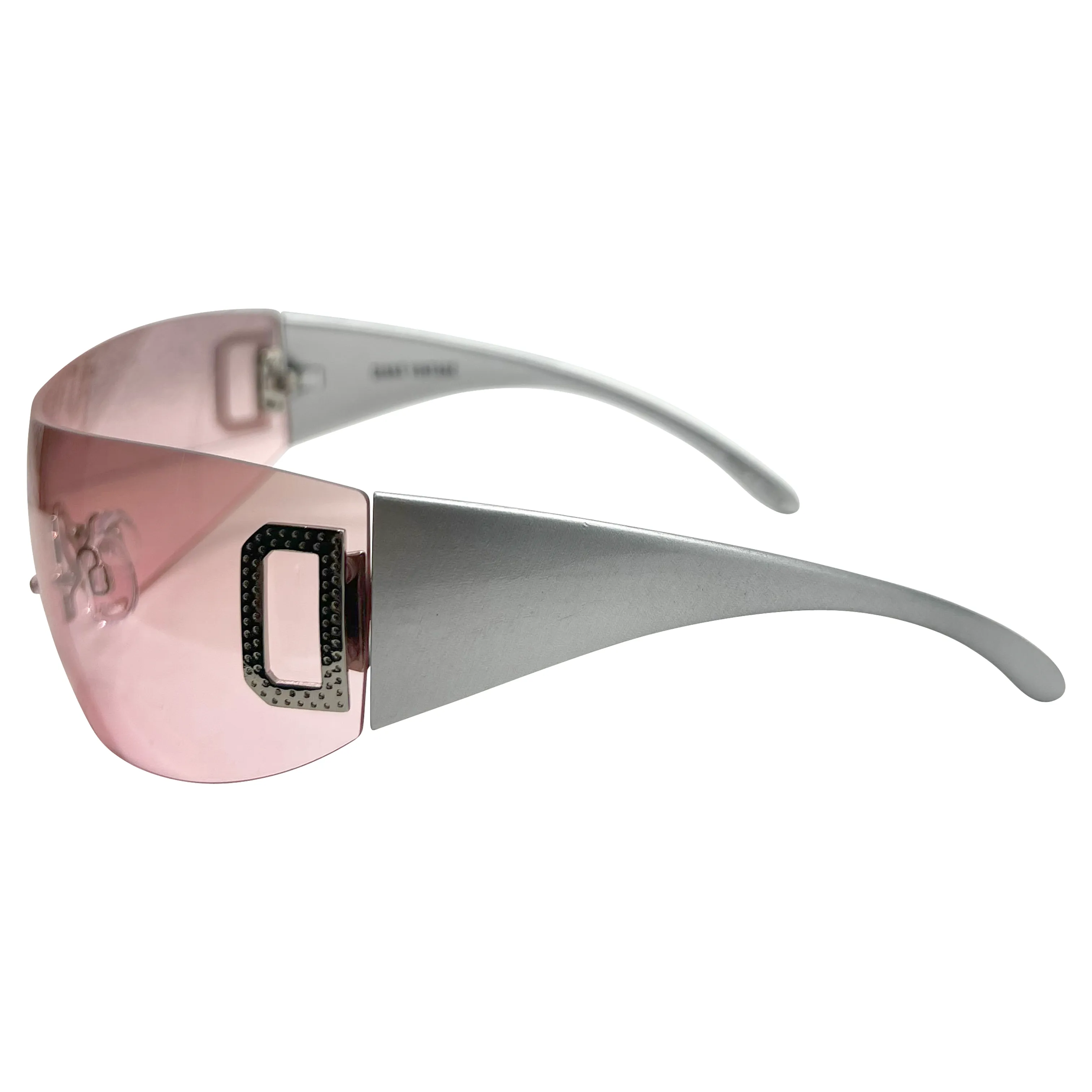 GHOST Pink Rimless Shield Sunglasses sold by Giant Vintage product image thumbnail 2