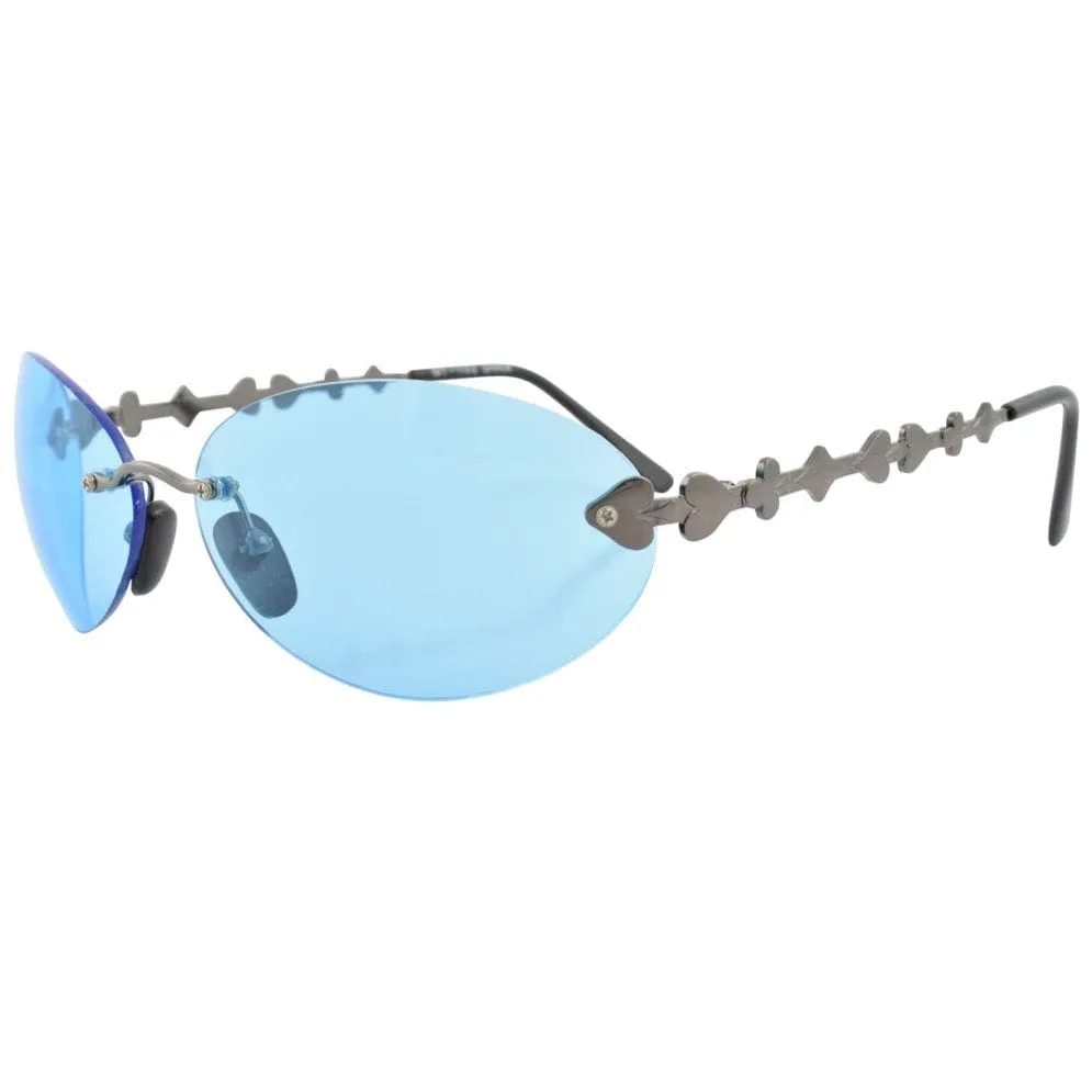 DNA Blue Rimless Sunglasses sold by Giant Vintage