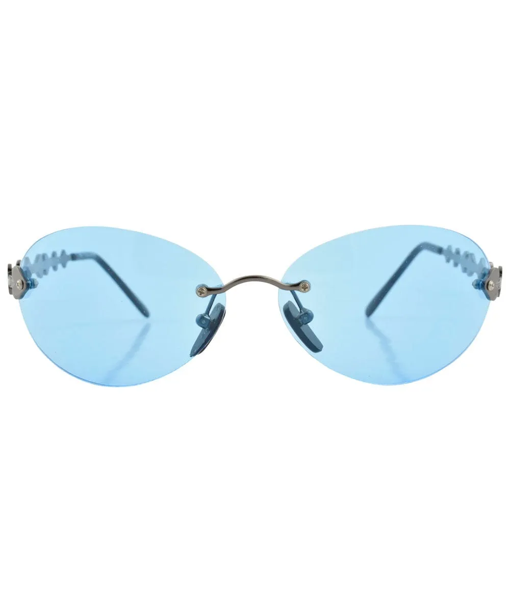 DNA Blue Rimless Sunglasses sold by Giant Vintage product image thumbnail 3