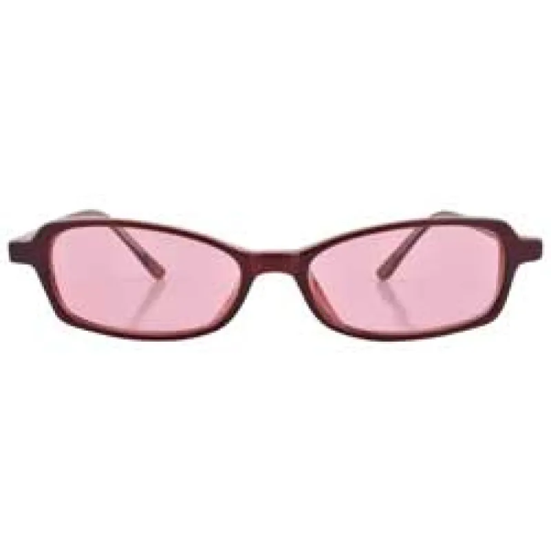 BESTIE Maroon/Pink Square 2000's Sunglasses sold by Giant Vintage