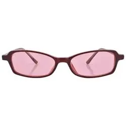 BESTIE Maroon/Pink Square 2000's Sunglasses sold by Giant Vintage