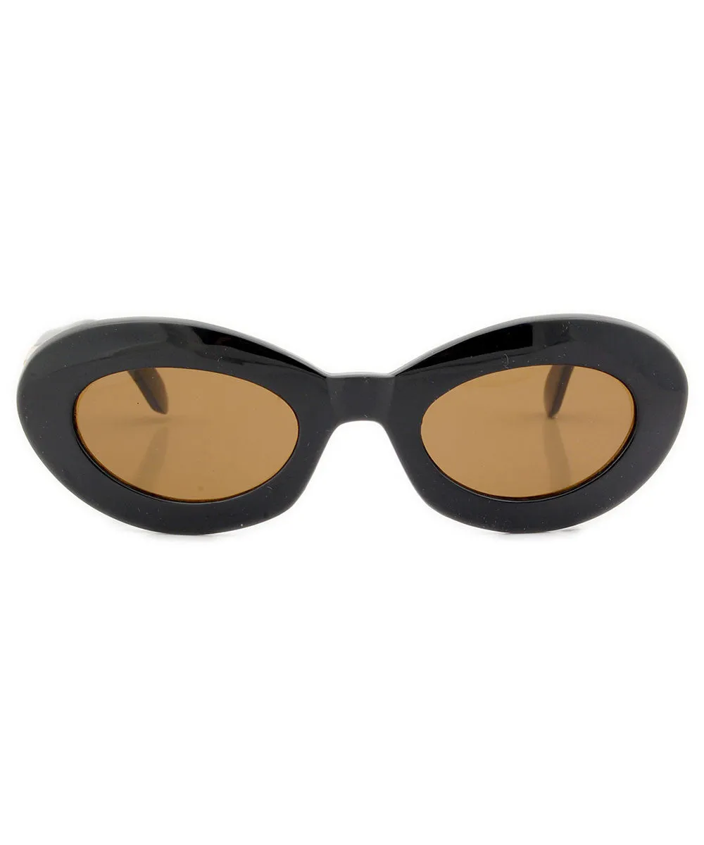 ZEUS Black/Brown Cat-Eye Sunglasses sold by Giant Vintage product image thumbnail 4