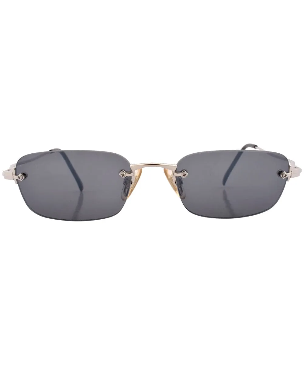 HIDDEN Silver Rimless Sunglasses sold by Giant Vintage product image thumbnail 3