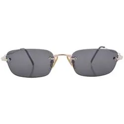 HIDDEN Silver Rimless Sunglasses sold by Giant Vintage