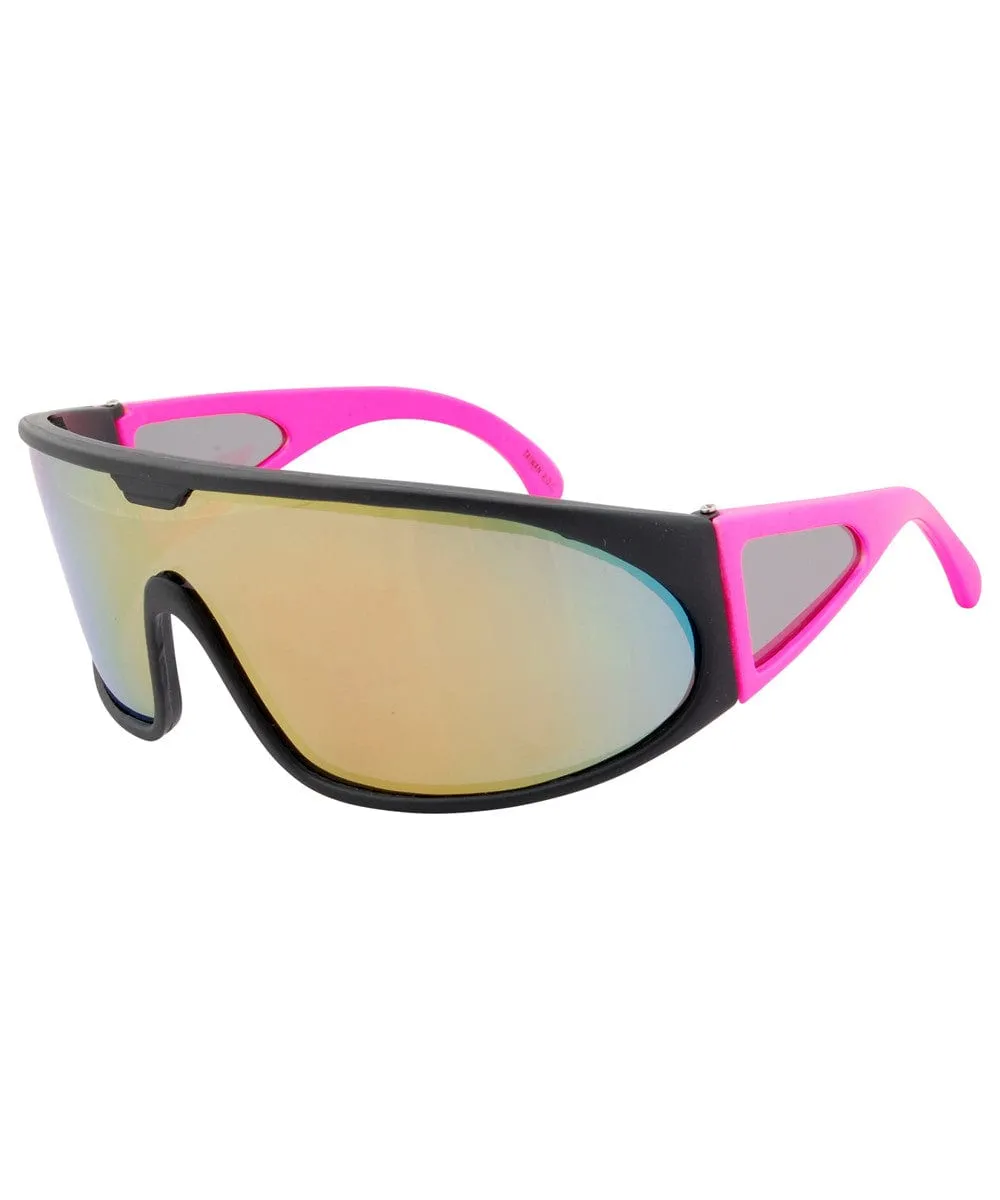 SLOPES Pink/Gold Shield Sunglasses sold by Giant Vintage product image thumbnail 3