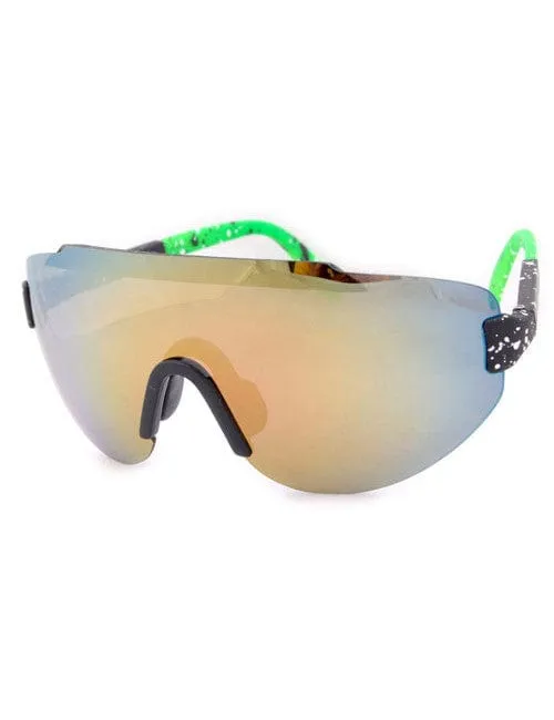 STEEZ Black/Green Sports Sunglasses sold by Giant Vintage product image thumbnail 2