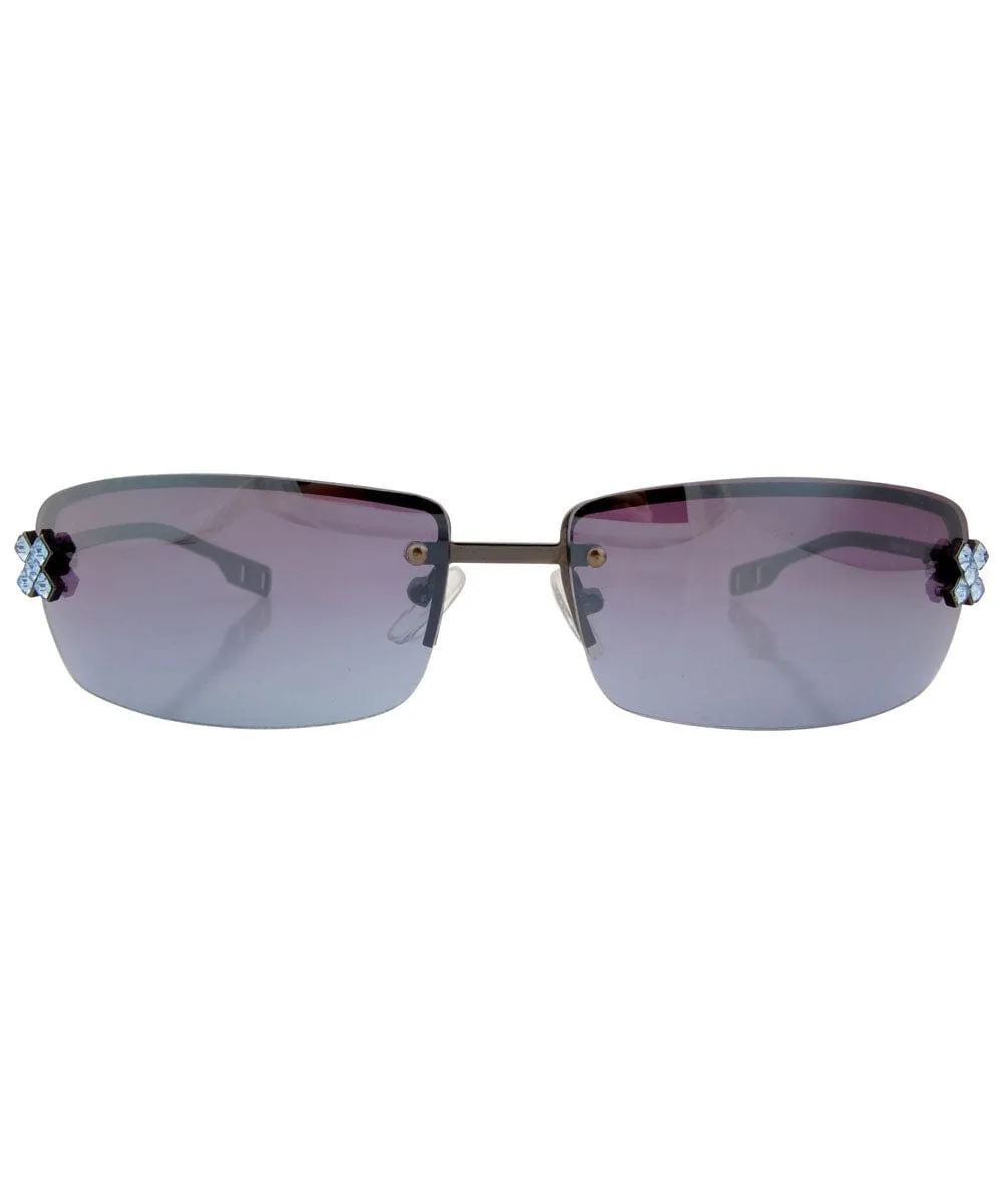 EXCESS Blue Rimless Sunglasses sold by Giant Vintage product image thumbnail 2