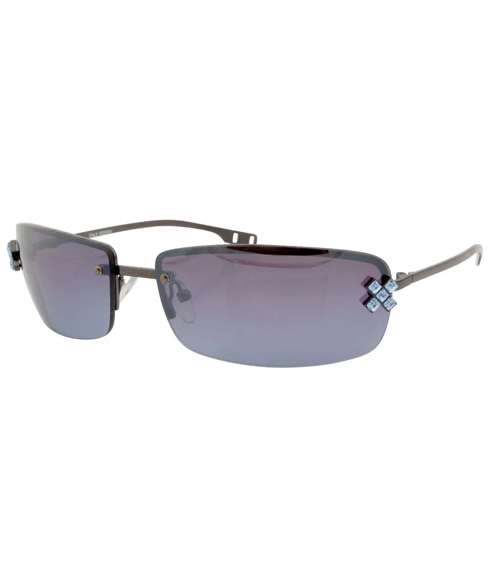 EXCESS Blue Rimless Sunglasses sold by Giant Vintage product image thumbnail 3