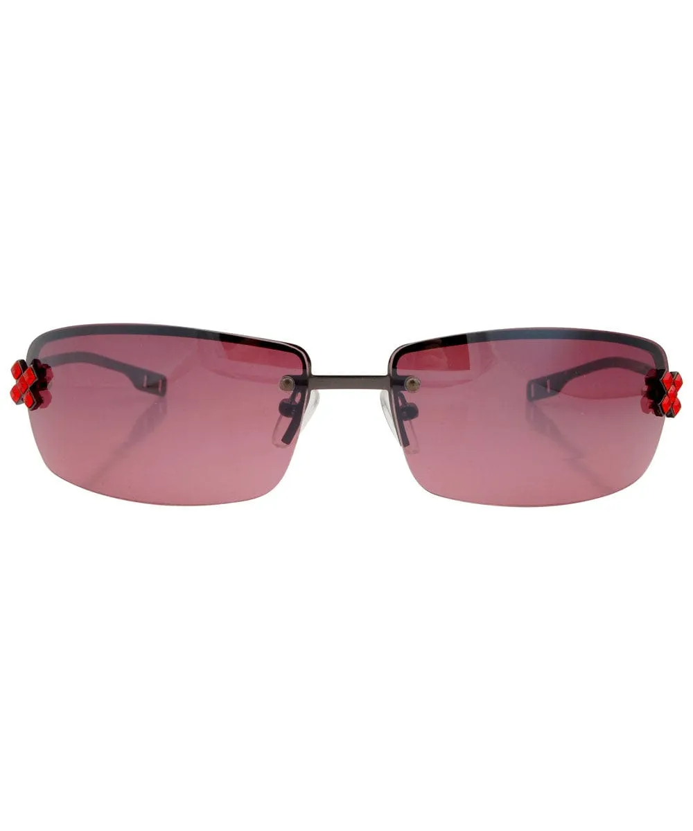 EXCESS Red Rimless Sunglasses sold by Giant Vintage product image thumbnail 2