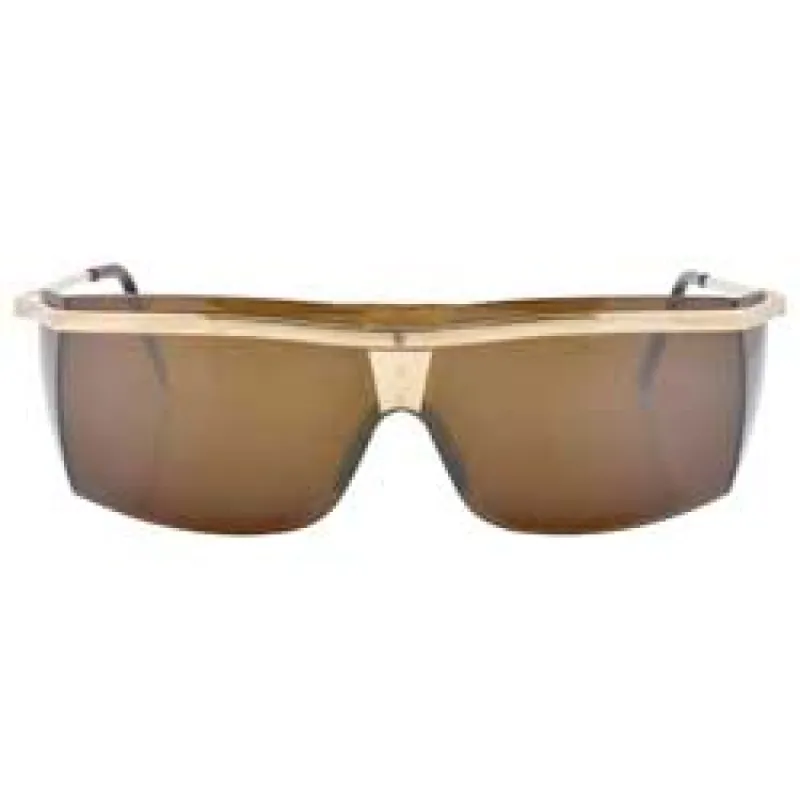 BEGINNING Gold/Brown Shield Sunglasses sold by Giant Vintage