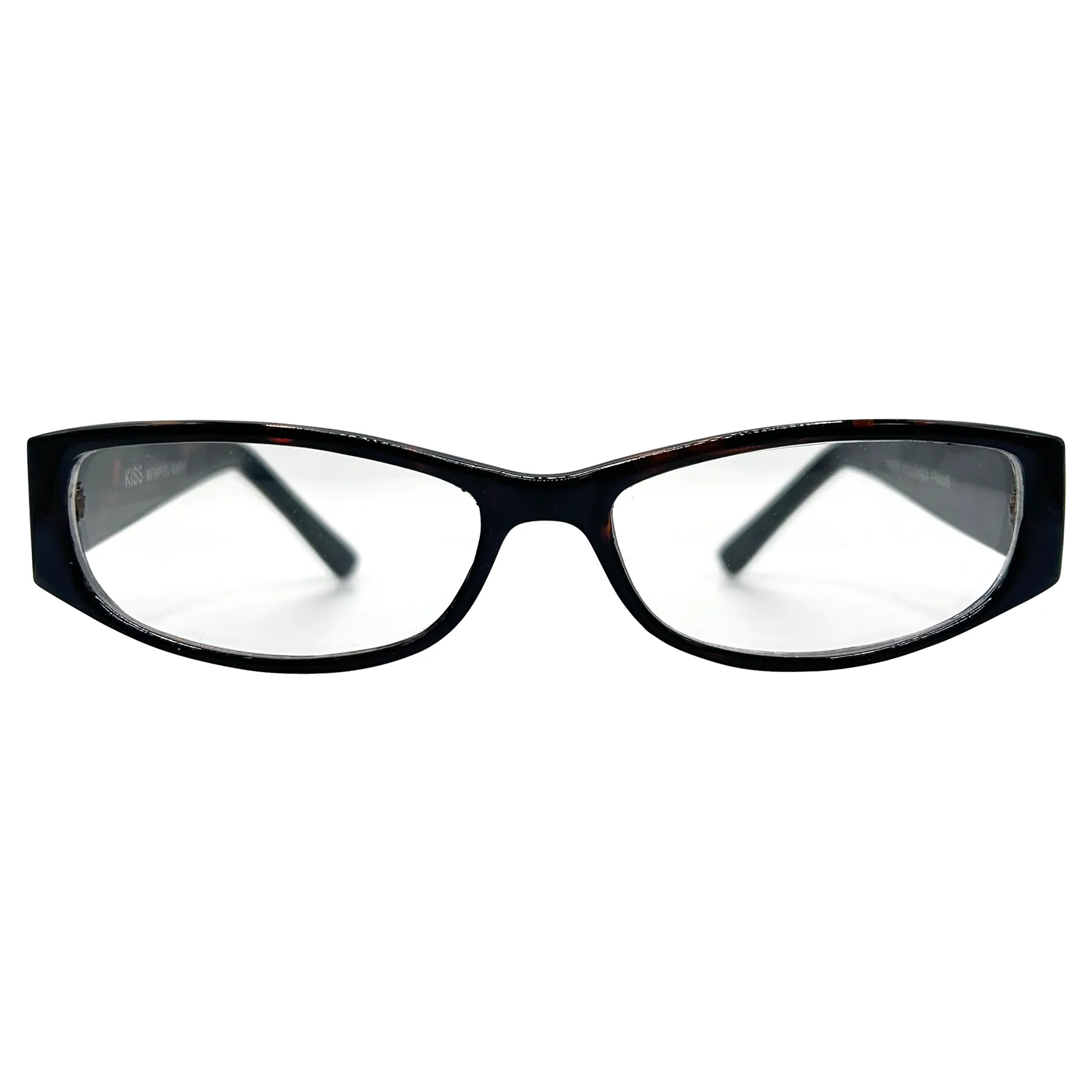 FRAGILE Small Clear Rectangular 90s Glasses sold by Giant Vintage product image thumbnail 4