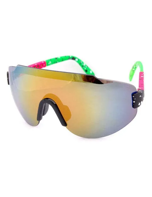 STEEZ Pink/Green Sports Sunglasses sold by Giant Vintage product image thumbnail 2