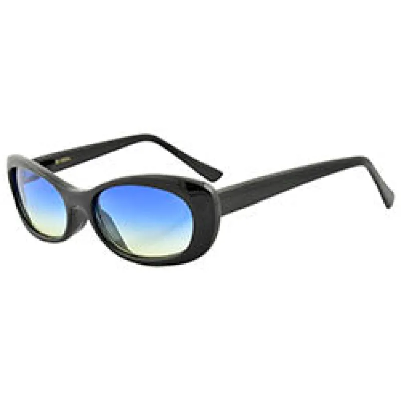 WIZARDS Black/Blue Cat-Eye Sunglasses sold by Giant Vintage