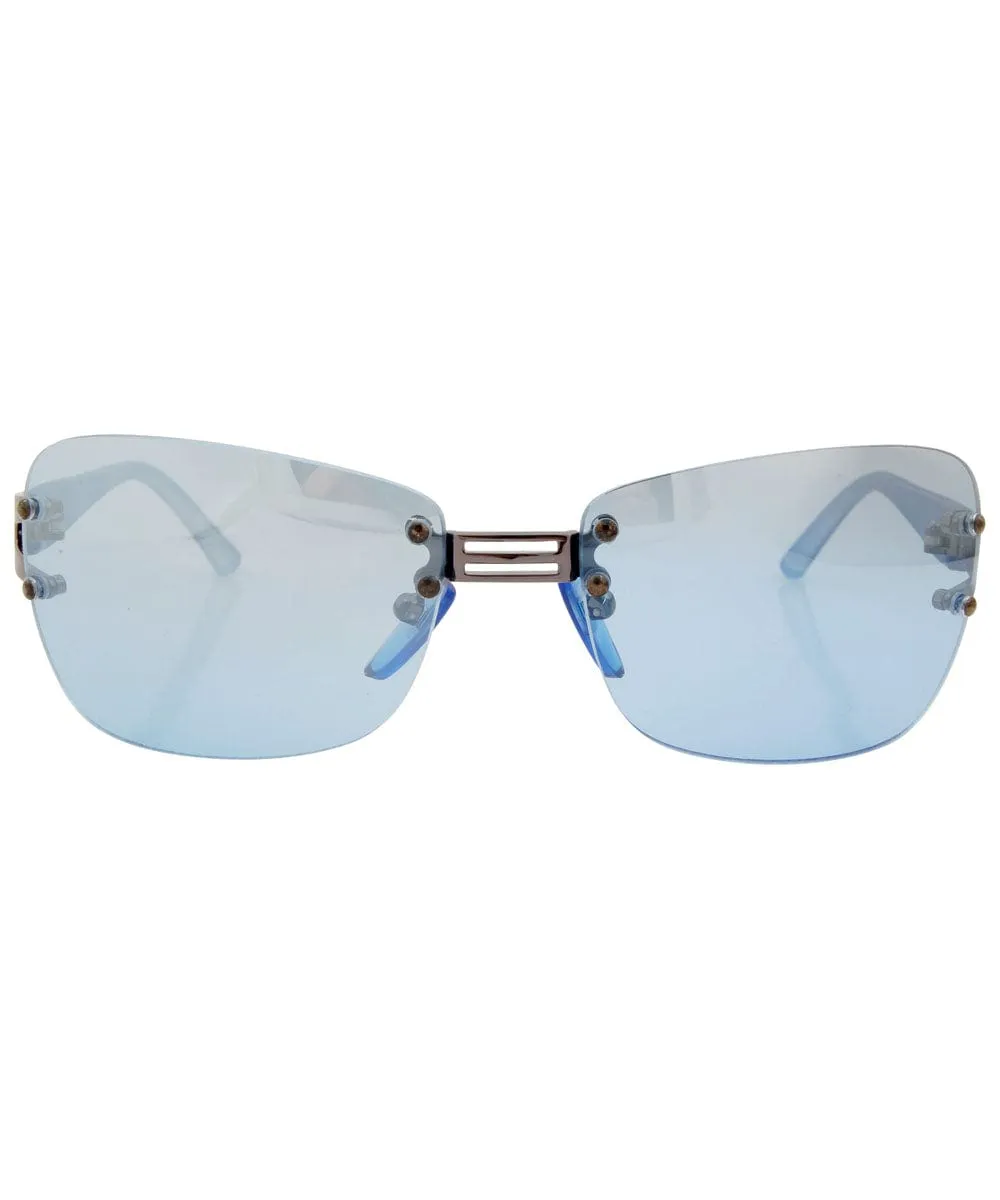 MOVER Blue Rimless Sunglasses sold by Giant Vintage product image thumbnail 3