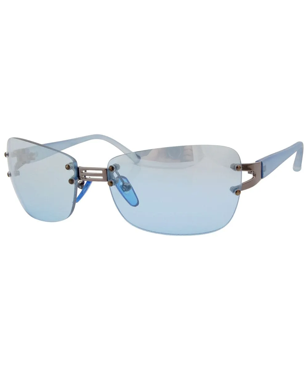 MOVER Blue Rimless Sunglasses sold by Giant Vintage product image thumbnail 2