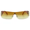 CITRINE Rimless Shield Y2K Sunglasses sold by Giant Vintage