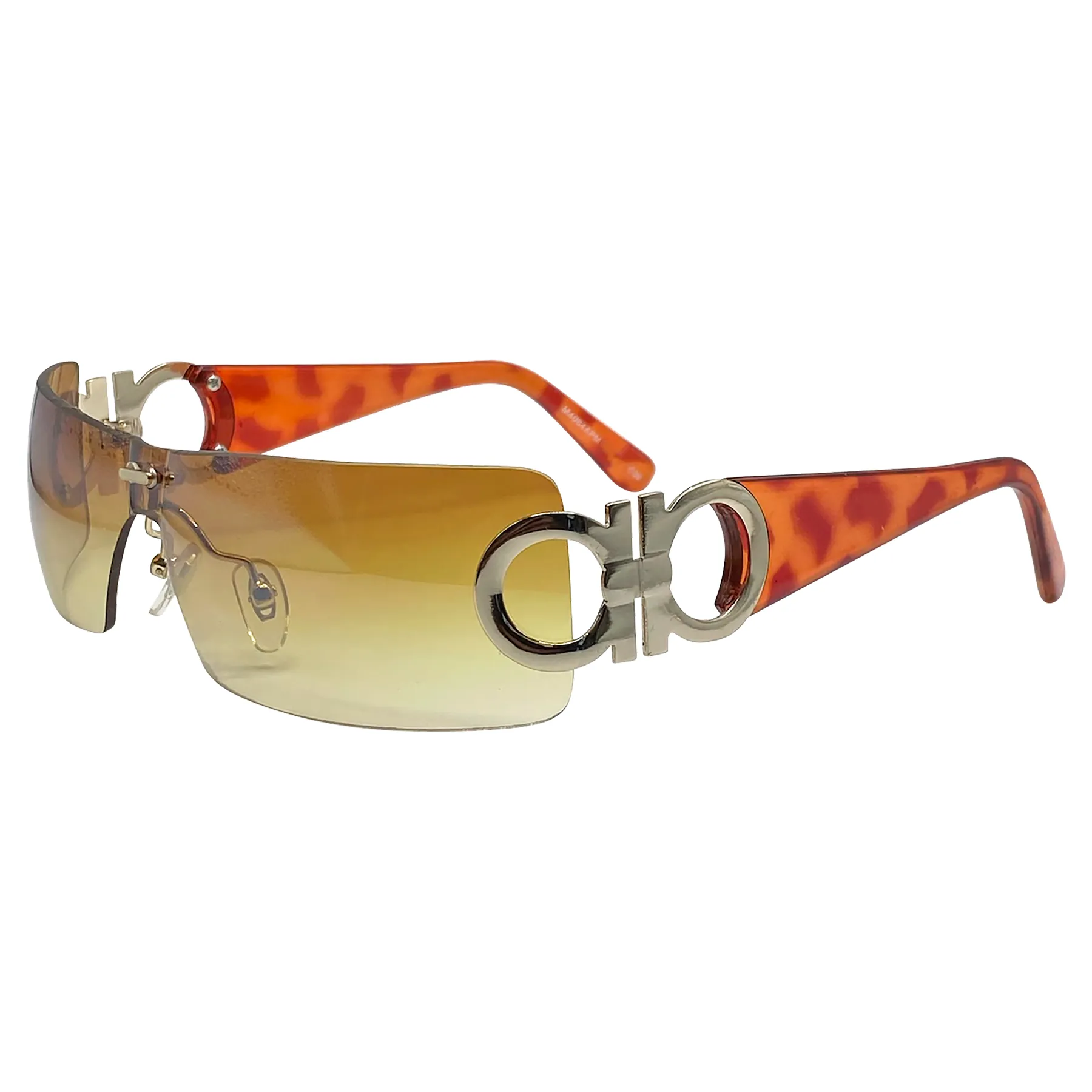 CITRINE Rimless Shield Y2K Sunglasses sold by Giant Vintage