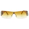 CITRINE Rimless Shield Y2K Sunglasses sold by Giant Vintage