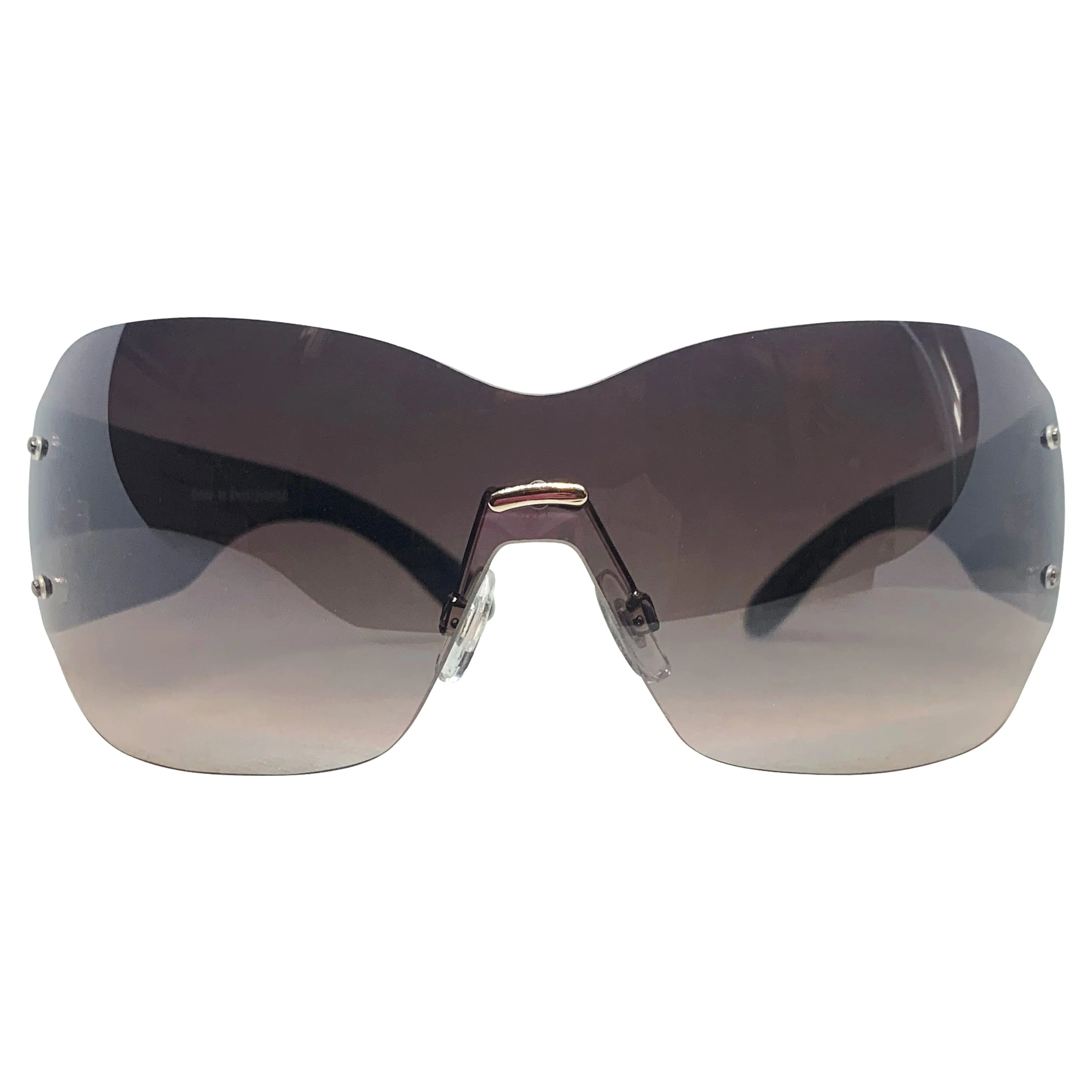 DAWN Tattoo Art Y2K Shield Sunglasses: Black/Smoke Tigers sold by Giant Vintage product image thumbnail 3