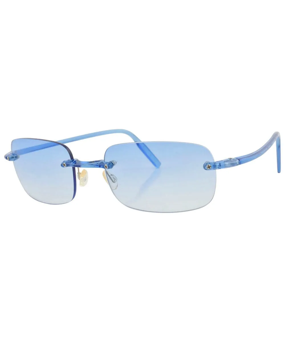 TAFFY Blue Rimless Sunglasses sold by Giant Vintage product image thumbnail 2