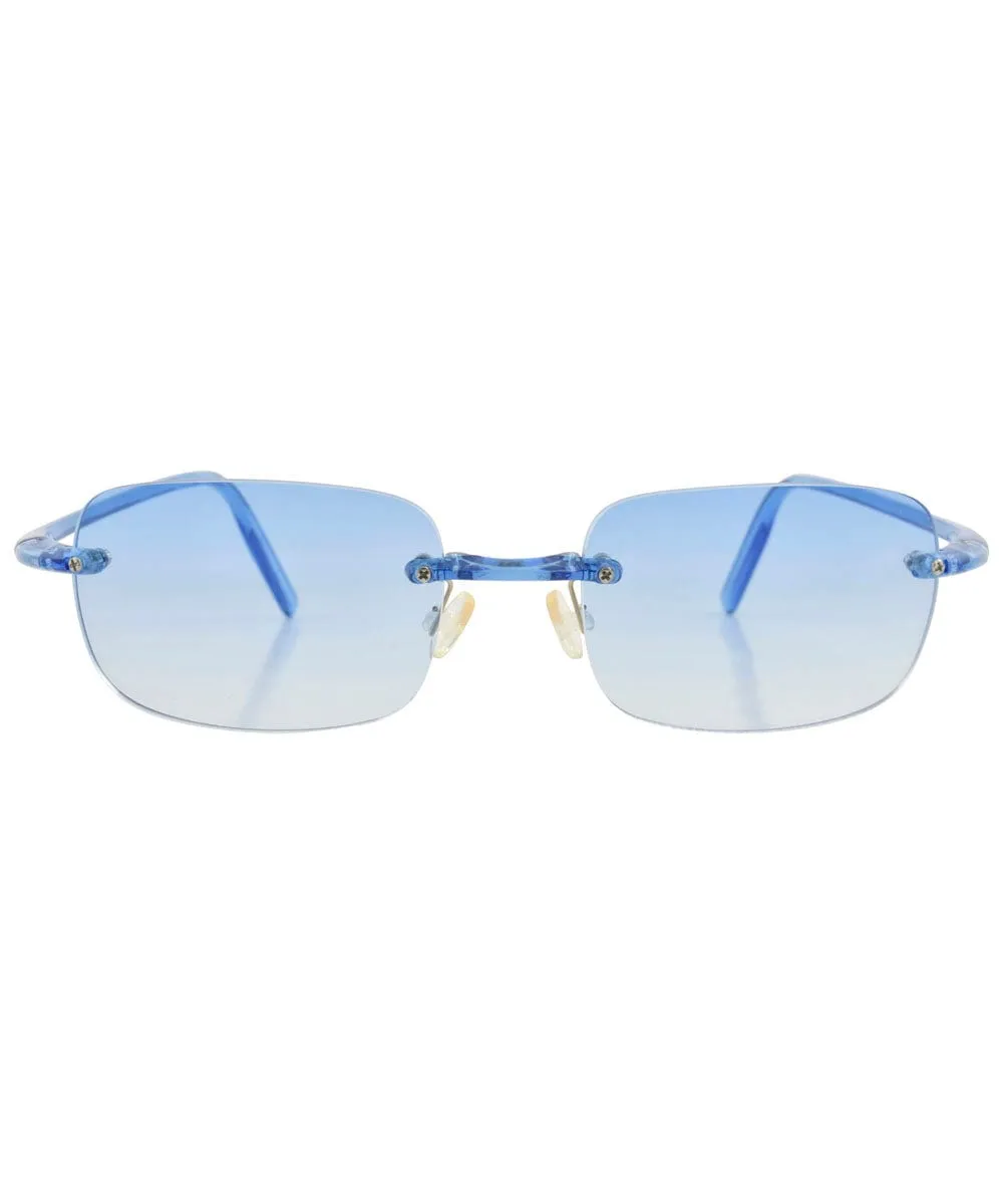 TAFFY Blue Rimless Sunglasses sold by Giant Vintage product image thumbnail 3