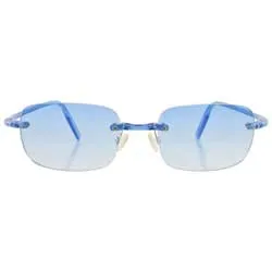 TAFFY Blue Rimless Sunglasses sold by Giant Vintage