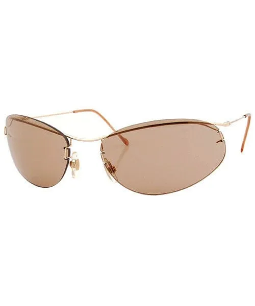 DELEON Brown Rimless Oval Sunglasses sold by Giant Vintage product image thumbnail 2