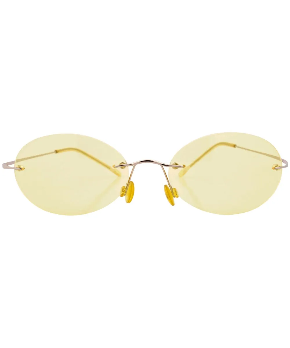 KANDY Yellow Rimless Sunglasses sold by Giant Vintage product image thumbnail 3