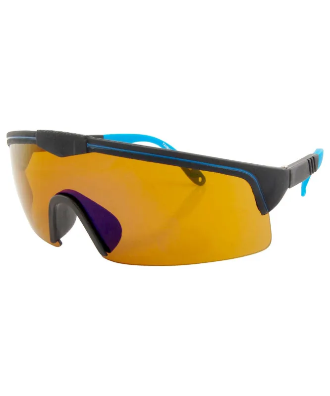 FONTAINE Black/Blue Shield Sunglasses sold by Giant Vintage