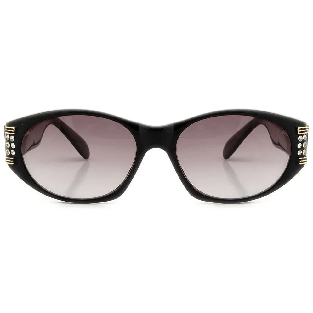 GLAMMY Black Oval Sunglasses sold by Giant Vintage product image thumbnail 2