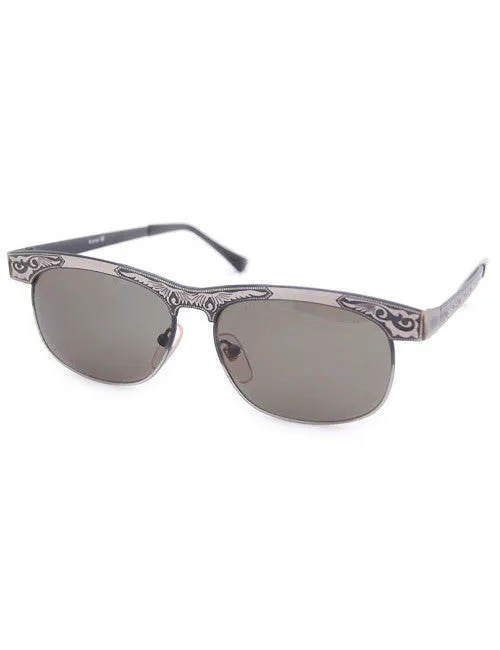GRAND Gunmetal Browline Sunglasses sold by Giant Vintage
