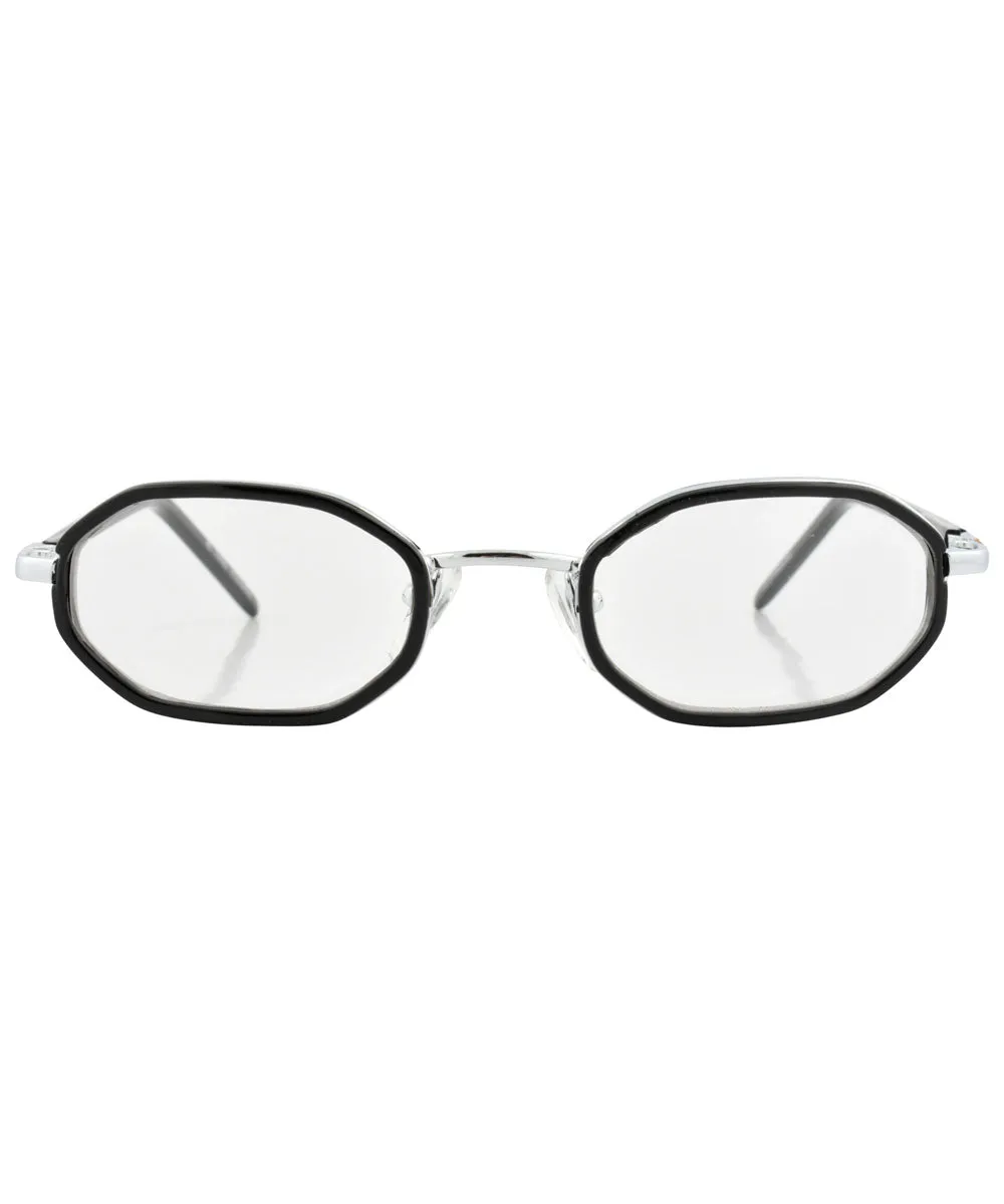 GRITZ Black/Silver Clear Glasses sold by Giant Vintage product image thumbnail 3