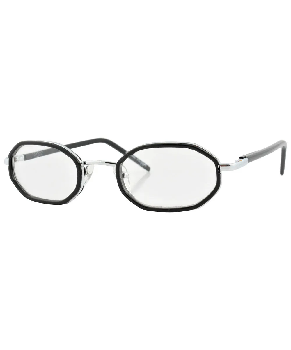 GRITZ Black/Silver Clear Glasses sold by Giant Vintage product image thumbnail 2