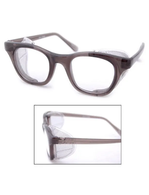 GIN Smoke/Clear Goggle Glasses With Folding Side Shields sold by Giant Vintage