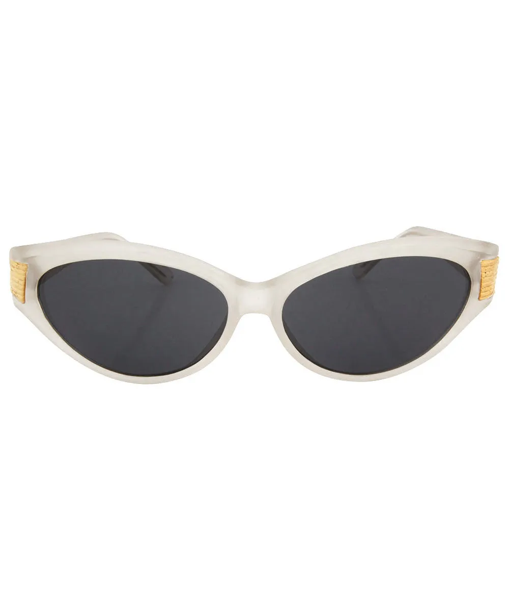 VA-VOOM Frost/Gold Cat-Eye Sunglasses sold by Giant Vintage