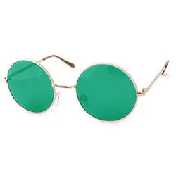 WONDERLAND Green/Gold Round Sunglasses sold by Giant Vintage