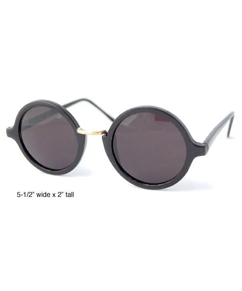 KINGS RD. Black Round Sunglasses sold by Giant Vintage product image thumbnail 2
