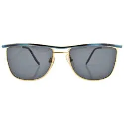 KANSAS Blue/Gold Square Sunglasses sold by Giant Vintage