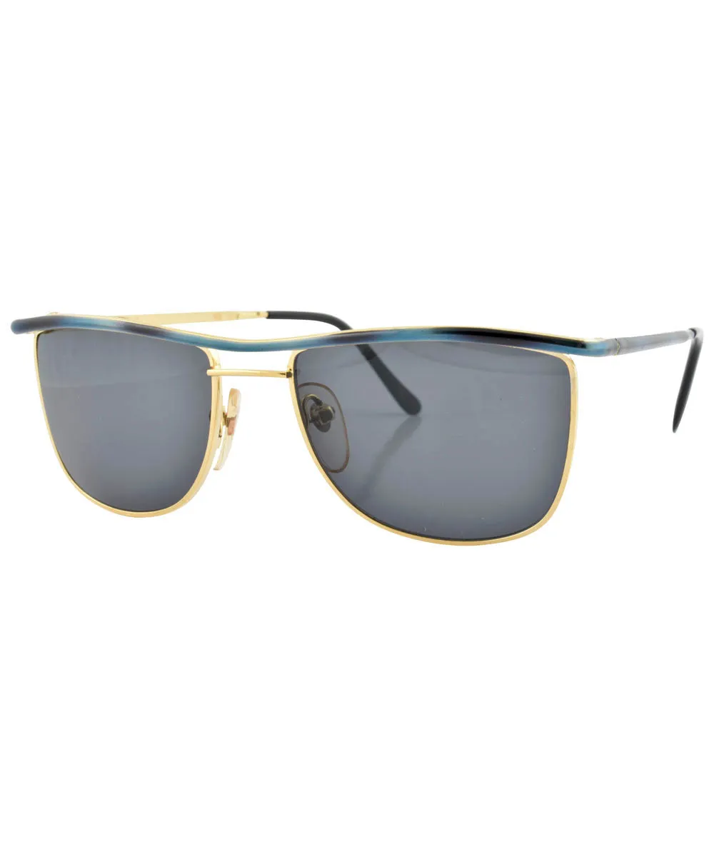 KANSAS Blue/Gold Square Sunglasses sold by Giant Vintage product image thumbnail 2