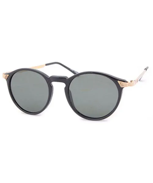 JULIAN Black Round Sunglasses sold by Giant Vintage product image thumbnail 2