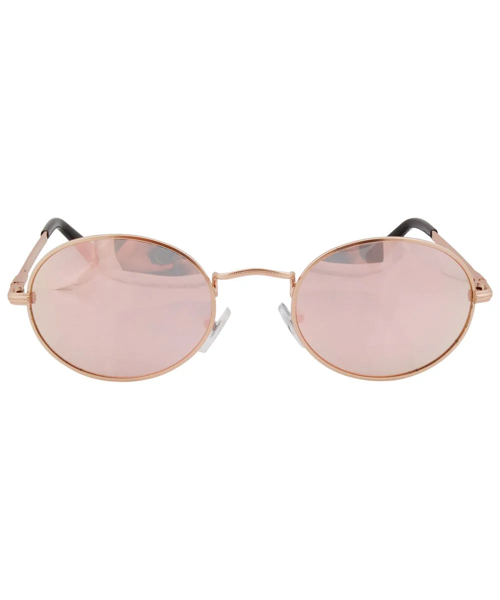HINK Gold/Pink Oval Sunglasses sold by Giant Vintage product image thumbnail 3