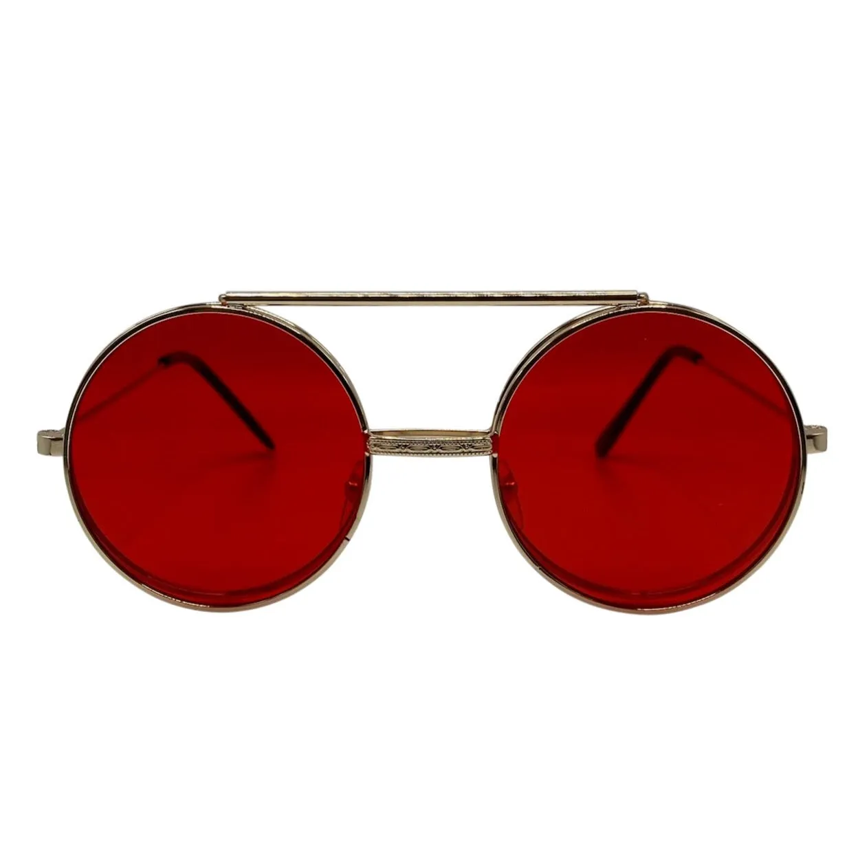 FLIP-CO Gold/Red Flip-Up Sunglasses sold by Giant Vintage product image thumbnail 3