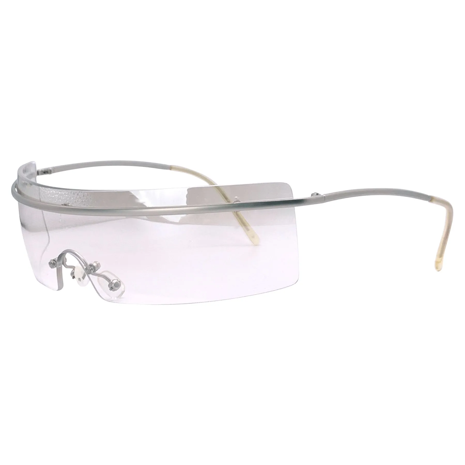 SQUEEZE IT Rimless Futuristic Shield Sunglasses sold by Giant Vintage product image thumbnail 3