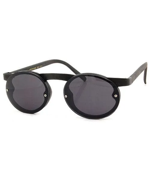 STOCKTON Black/Black Round Sunglasses sold by Giant Vintage product image thumbnail 2