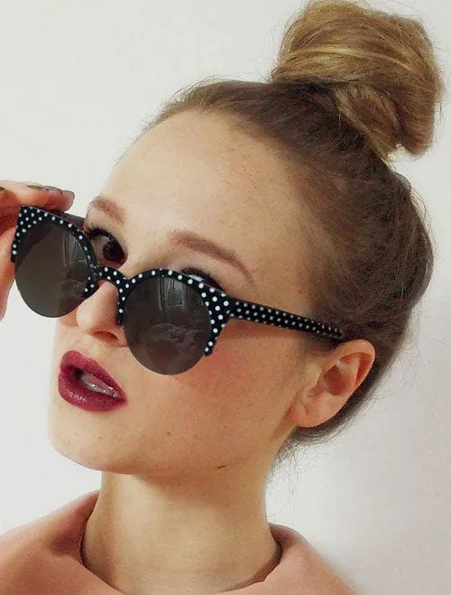 LOLLY Black Cat-Eye Sunglasses sold by Giant Vintage product image thumbnail 3