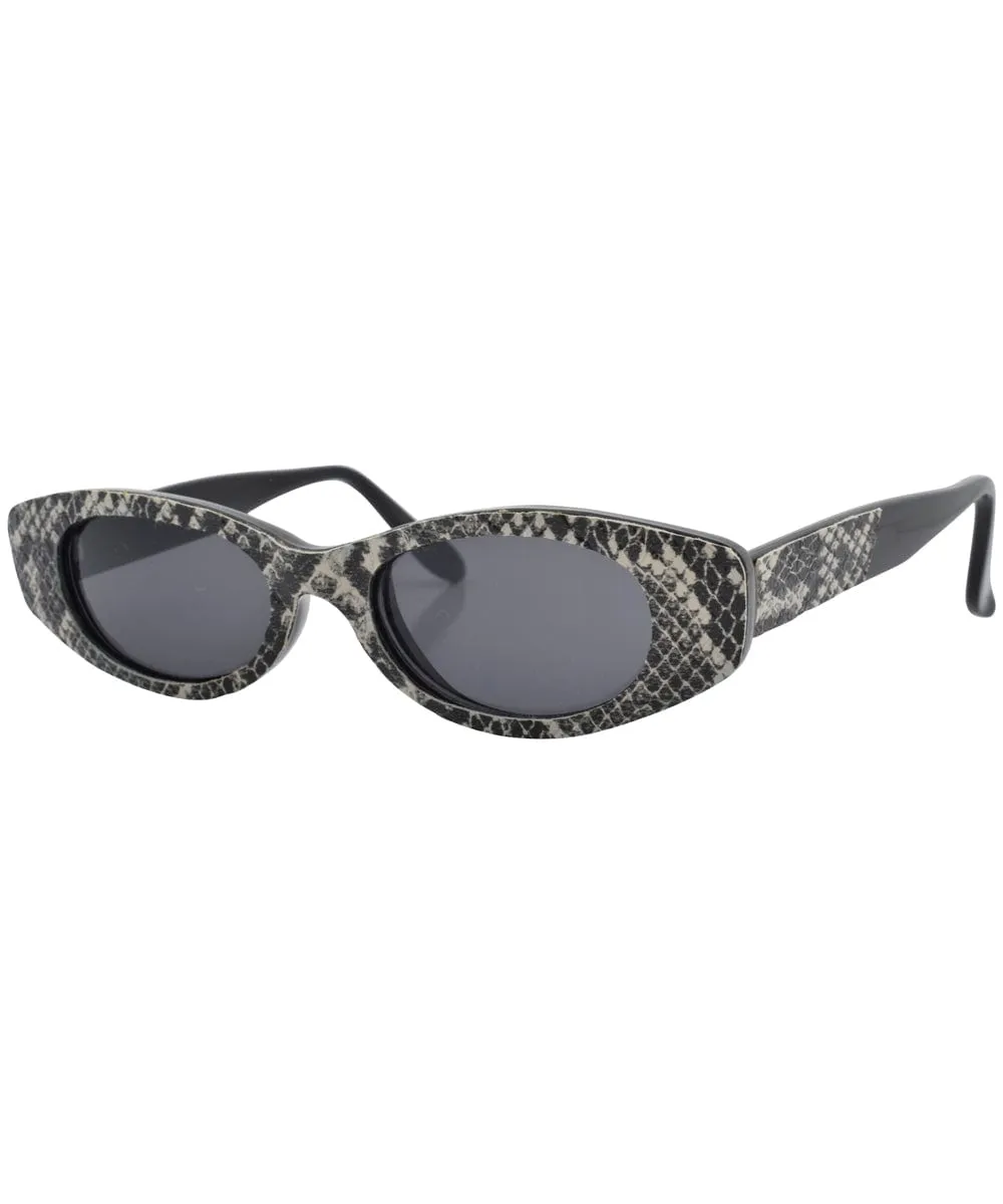 CRUNK Black/White Oval Sunglasses sold by Giant Vintage product image thumbnail 2