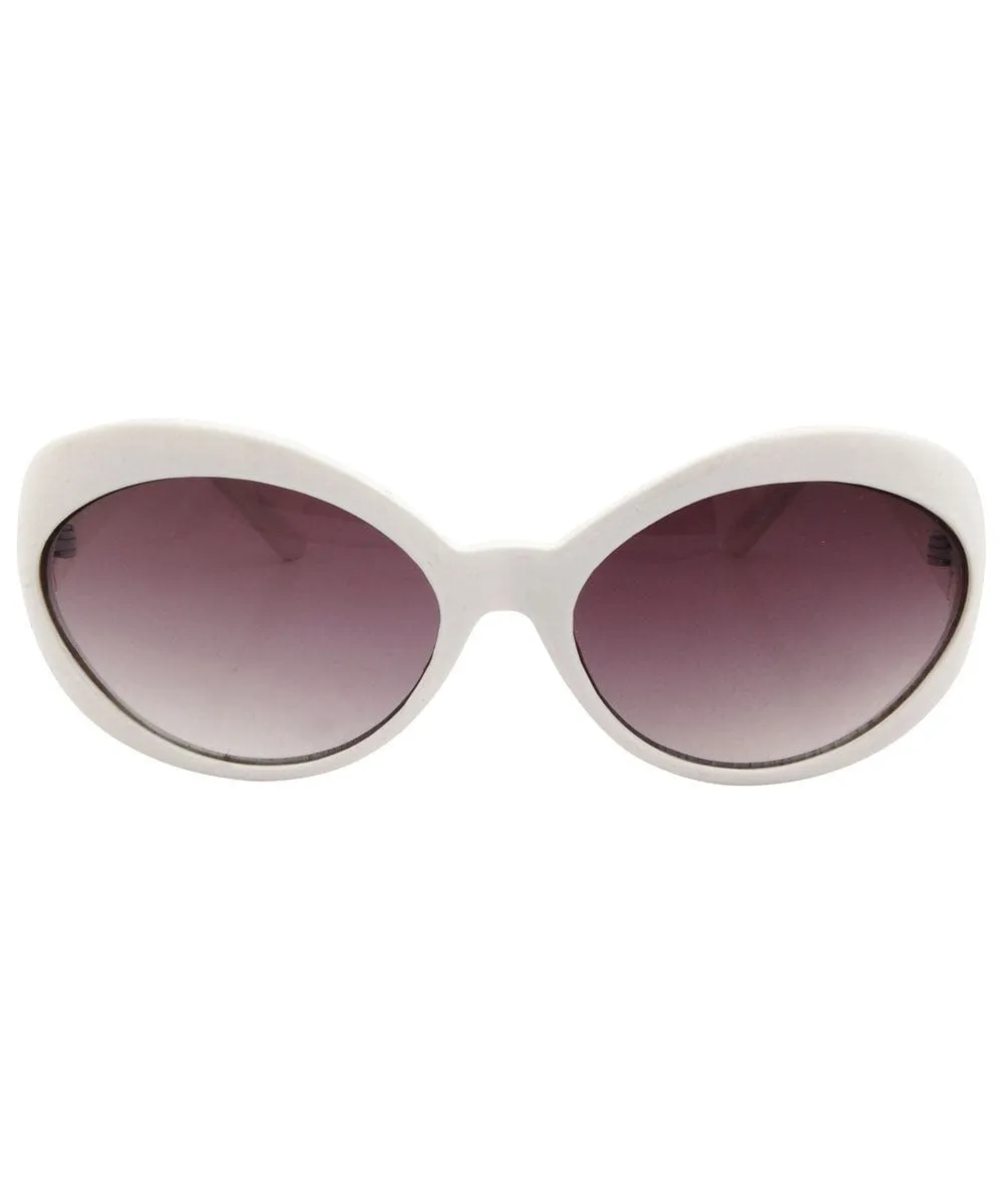 FUTUREFOX White Bug-Eye Sunglasses sold by Giant Vintage