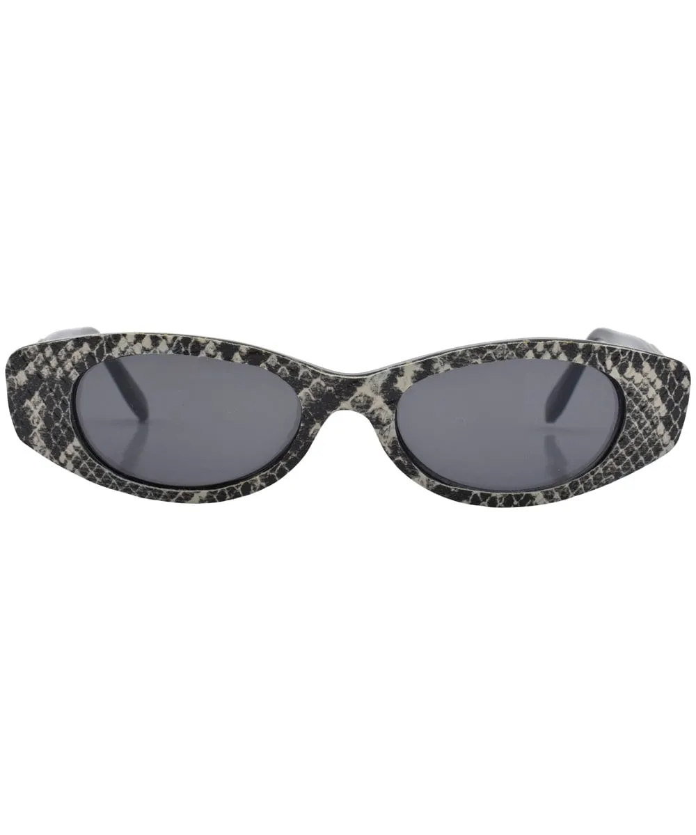 CRUNK Black/White Oval Sunglasses sold by Giant Vintage product image thumbnail 3