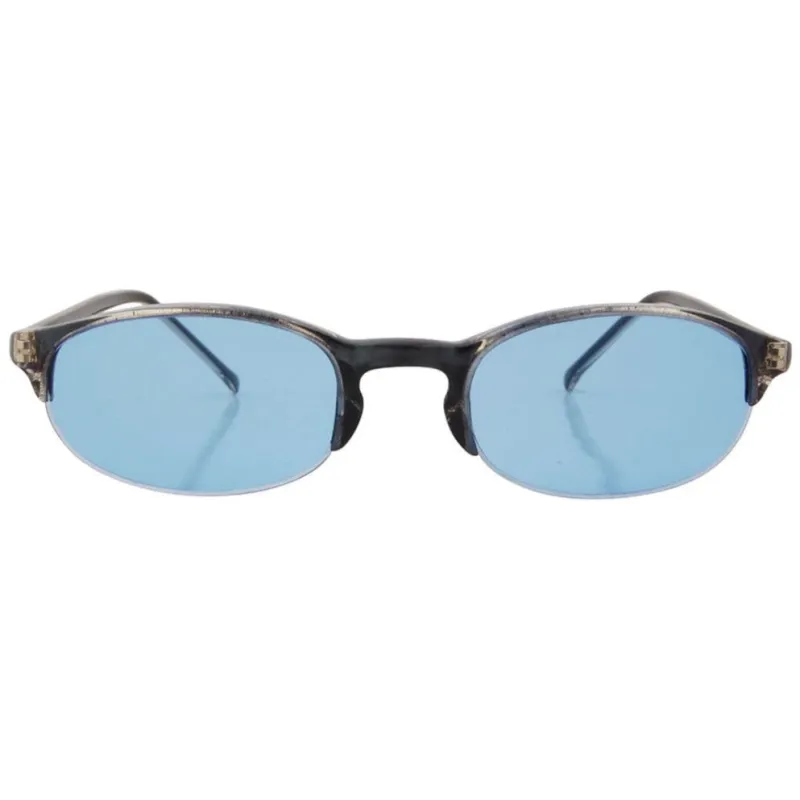 HOFF Smoke/Blue Semi-Rimless 90s Sunglasses *As Seen On: Hailey Bieber* made by Giant Vintage