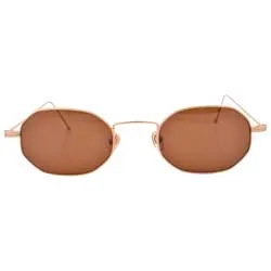 PLUMA Gold Oval Sunglasses sold by Giant Vintage